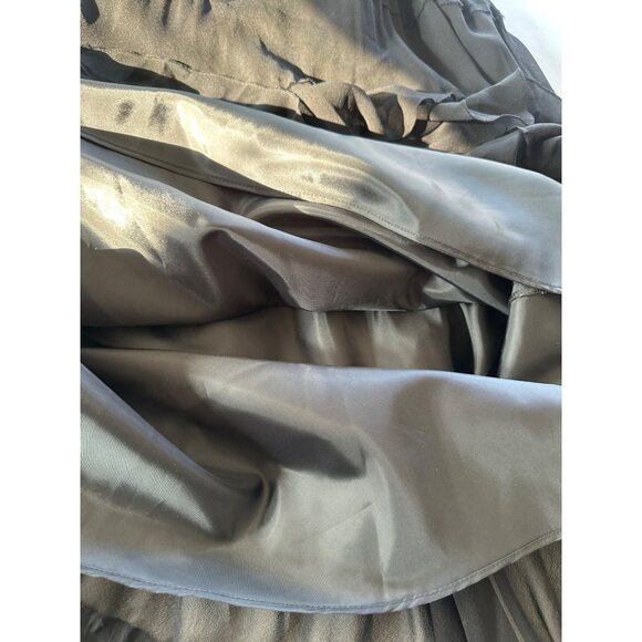 VTG Jones New York Women's 6 100% Silk Tiered Black Midi Dress Whimsigoth - Picture 5 of 5